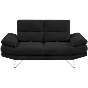 Canapé droit relax 2 places MARTIN coloris noir - Publicité Canapé droit relax 2 places MARTIN coloris noir - Publicité