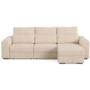 Canapé d'angle beige relax manuel 3 plac BUTLER - Publicité Canapé d'angle beige relax manuel 3 plac BUTLER - Publicité