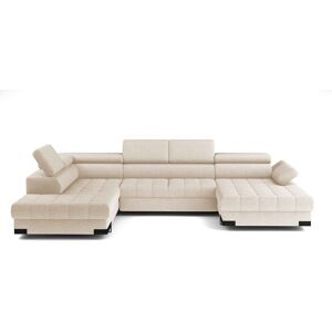 Canapé d'angle beige convertible 5 pl SELVA - Publicité Canapé d'angle beige convertible 5 pl SELVA - Publicité