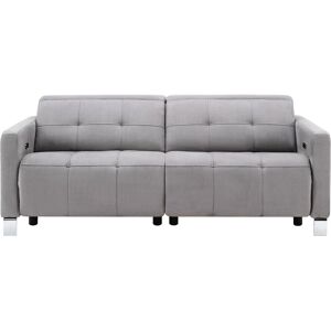 Canapé droit relax électrique 3 places DELARO coloris gris - Publicité Canapé droit relax électrique 3 places DELARO coloris gris - Publicité