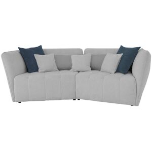 Canape droit fixe 3 pl + coussins bleu SOPHIE coloris gris clair - Publicité Canape droit fixe 3 pl + coussins bleu SOPHIE coloris gris clair - Publicité