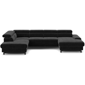 Canapé d'angle noir convertible 5 places PANORAMA - Publicité Canapé d'angle noir convertible 5 places PANORAMA - Publicité