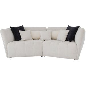 Canape droit fixe 3 pl + coussins écru SOPHIE coloris anthracite - Publicité Canape droit fixe 3 pl + coussins écru SOPHIE coloris anthracite - Publicité
