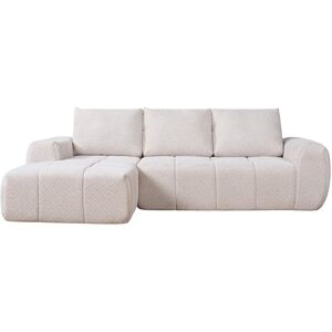 Canapé d'angle beige fixe 3 places CLOUDY - Publicité Canapé d'angle beige fixe 3 places CLOUDY - Publicité