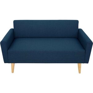 Canapé droit fixe 2 places KOBY coloris bleu marine - Publicité Canapé droit fixe 2 places KOBY coloris bleu marine - Publicité