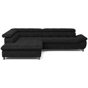 Canapé d'angle noir convertible 4 places TWIN - Publicité Canapé d'angle noir convertible 4 places TWIN - Publicité