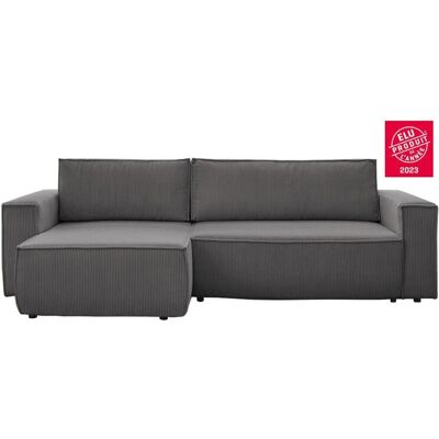 Canapé d'angle réversible convertible 4 places BOBOCHIC NIHAD coloris gris fonce - Publicité Canapé d'angle réversible convertible 4 places BOBOCHIC NIHAD coloris gris fonce - Publicité