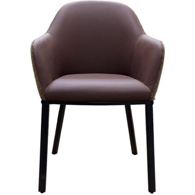 Chaise bi-matière TWEED coloris marron - Publicité Chaise bi-matière TWEED coloris marron - Publicité