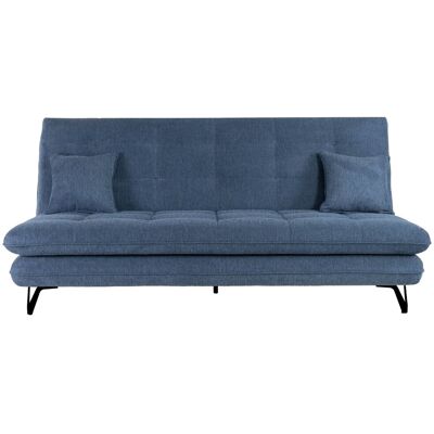 Banquette-lit clic clac LINA coloris bleu - Publicité Banquette-lit clic clac LINA coloris bleu - Publicité