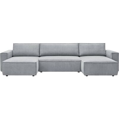 Canapé d'angle convertible 5 places BOBOCHIC NIHAD coloris gris clair - Publicité Canapé d'angle convertible 5 places BOBOCHIC NIHAD coloris gris clair - Publicité