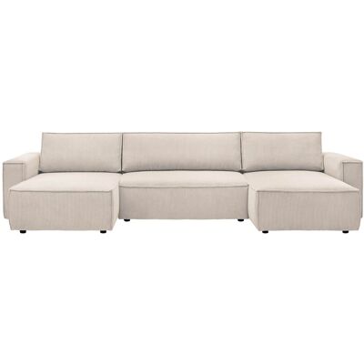 Canapé d'angle réversible convertible 5 places BOBOCHIC NIHAD coloris beige - Publicité Canapé d'angle réversible convertible 5 places BOBOCHIC NIHAD coloris beige - Publicité