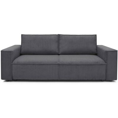 Canapé convertible 3 places BOBOCHIC NIHAD coloris velours gris foncé - Publicité Canapé convertible 3 places BOBOCHIC NIHAD coloris velours gris foncé - Publicité