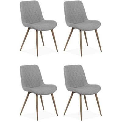 Chaise en tissu BERRA coloris gris - Publicité Chaise en tissu BERRA coloris gris - Publicité