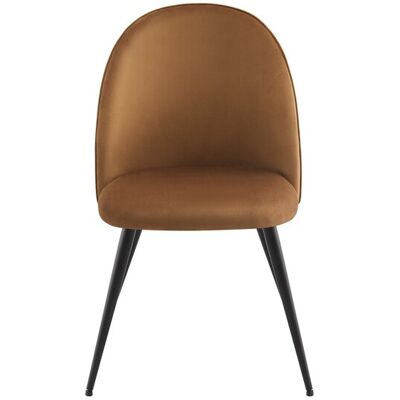 Chaise en velours CLAUDINE coloris marron - Publicité Chaise en velours CLAUDINE coloris marron - Publicité