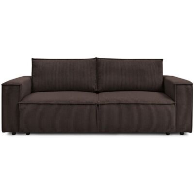 Canapé droit convertible 3 places BOBOCHIC NIHAD coloris marron - Publicité Canapé droit convertible 3 places BOBOCHIC NIHAD coloris marron - Publicité