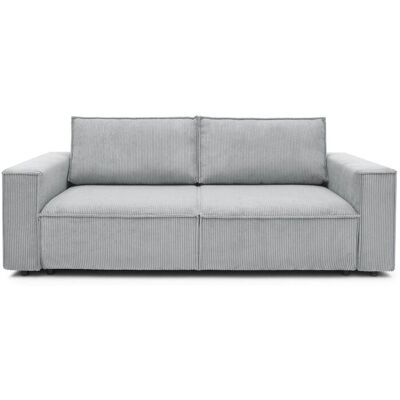 Canapé convertible 3 places BOBOCHIC NIHAD velours gris clair - Publicité Canapé convertible 3 places BOBOCHIC NIHAD velours gris clair - Publicité