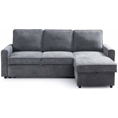 Canapé d'angle gris convertible 3 pl LURKEY - Publicité Canapé d'angle gris convertible 3 pl LURKEY - Publicité