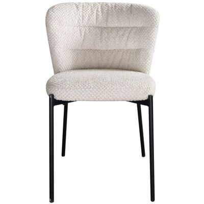 Chaise en tissu INES coloris blanc - Publicité Chaise en tissu INES coloris blanc - Publicité