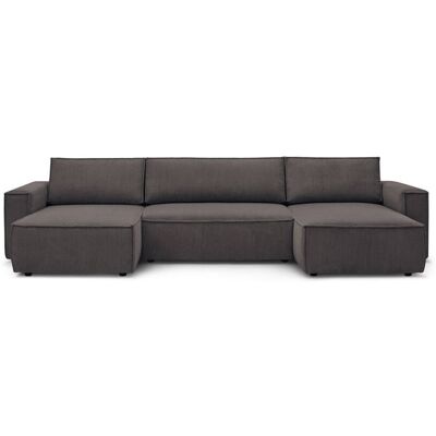 Canapé d'angle convertible 5 places BOBOCHIC NIHAD coloris marron - Publicité Canapé d'angle convertible 5 places BOBOCHIC NIHAD coloris marron - Publicité