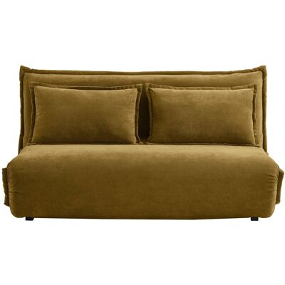 Banquette-lit clic clac DOLLY coloris jaune moutarde - Publicité Banquette-lit clic clac DOLLY coloris jaune moutarde - Publicité