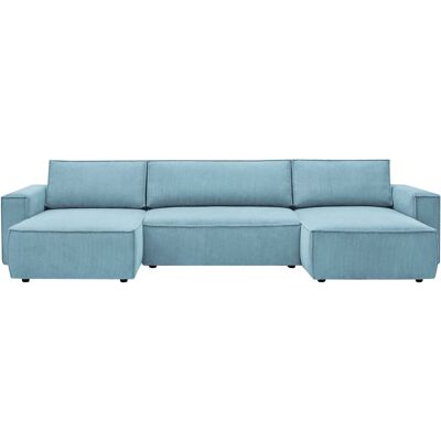 Canapé d'angle convertible 5 places BOBOCHIC NIHAD coloris bleu - Publicité Canapé d'angle convertible 5 places BOBOCHIC NIHAD coloris bleu - Publicité