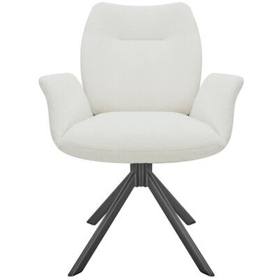 Chaise en tissu PETER coloris blanc- - Publicité Chaise en tissu PETER coloris blanc- - Publicité