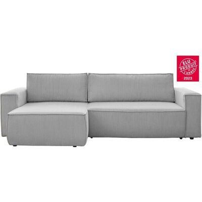 Canapé d'angle convertible 4 places BOBOCHIC NIHAD coloris gris clair - Publicité Canapé d'angle convertible 4 places BOBOCHIC NIHAD coloris gris clair - Publicité