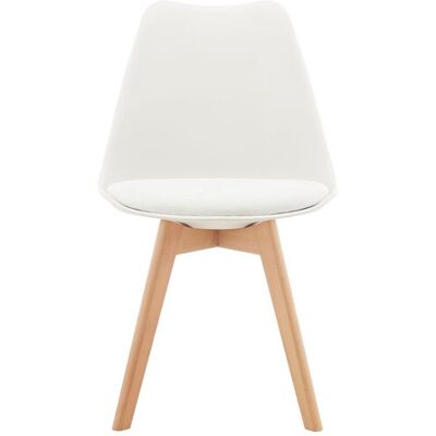 Chaise en tissu AVA coloris blanc - Publicité Chaise en tissu AVA coloris blanc - Publicité