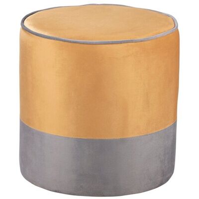 Pouf LOMOCO VELVET coloris jaune - Publicité Pouf LOMOCO VELVET coloris jaune - Publicité