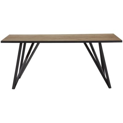 Table fixe 180cm MYLA coloris Chêne/noir - Publicité Table fixe 180cm MYLA coloris Chêne/noir - Publicité