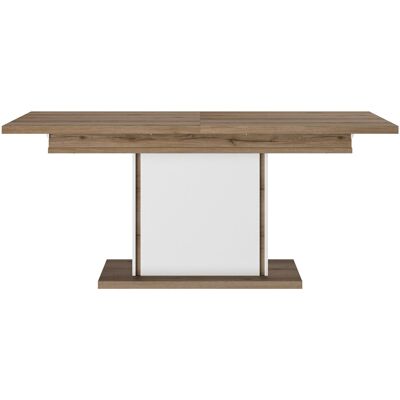 Table extensible 160 cm OTELLO coloris blanc/imitation chêne Helvezia - Publicité Table extensible 160 cm OTELLO coloris blanc/imitation chêne Helvezia - Publicité