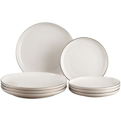 ART Set vaisselle 8 . Porcelaine blanc FILET OR - Publicité ART Set vaisselle 8 . Porcelaine blanc FILET OR - Publicité