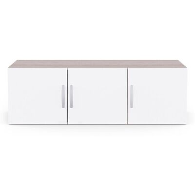 ART Surmeuble 3 portes NANO coloris chêne et blanc - Publicité ART Surmeuble 3 portes NANO coloris chêne et blanc - Publicité