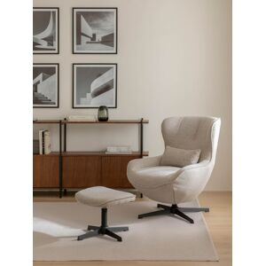 Helder fauteuil pivotant rembourré grise avec repose-pieds - Kenay Home - Publicité Helder fauteuil pivotant rembourré grise avec repose-pieds - Kenay Home - Publicité