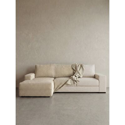 Coven housse de canapé méridienne 300 cm gauche accoudoir longue dual beige - Kenay Home - Publicité Coven housse de canapé méridienne 300 cm gauche accoudoir longue dual beige - Kenay Home - Publicité