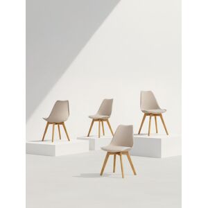 Kenay - Pack 4 sillas polipropileno beige - Dining chairs - Publicité Kenay - Pack 4 sillas polipropileno beige - Dining chairs - Publicité