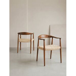 Nang lot 2 chaises en bois massif et corde - Publicité Nang lot 2 chaises en bois massif et corde - Publicité