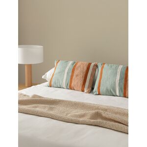 Api-Obi Ensemble 2 coussins menthe et plaid beige - Kenay Home - Publicité Api-Obi Ensemble 2 coussins menthe et plaid beige - Kenay Home - Publicité