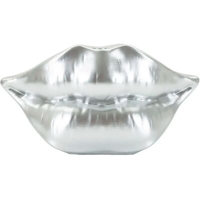 Vase Mauro Ferretti Mouth Lip Silver Argenté - Publicité Vase Mauro Ferretti Mouth Lip Silver Argenté - Publicité