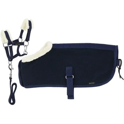 Licol pour cheval avec couverture pour cheval Equithème Pony Academy Bleu - Publicité Licol pour cheval avec couverture pour cheval Equithème Pony Academy Bleu - Publicité