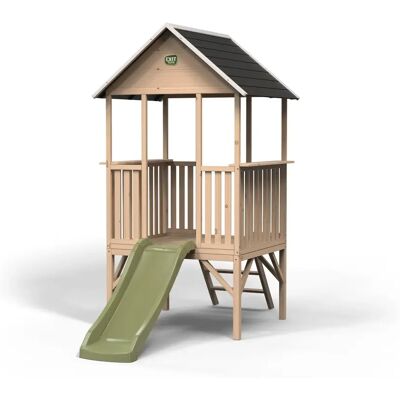Maisonnette en bois avec toboggan Exit Toys Panorama 300 Beige - Publicité Maisonnette en bois avec toboggan Exit Toys Panorama 300 Beige - Publicité