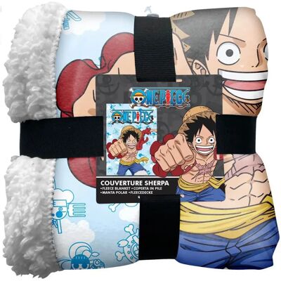 Lyo Luffy Couverture Sherpa - Couleurs Vives - 100x150 cm - Matériau Sherpa - Thème One Piece - Publicité Lyo Luffy Couverture Sherpa - Couleurs Vives - 100x150 cm - Matériau Sherpa - Thème One Piece - Publicité