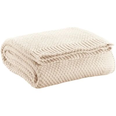 Couverture chauffante tricot recyclé Vivaraise Danilo Beige - Publicité Couverture chauffante tricot recyclé Vivaraise Danilo Beige - Publicité