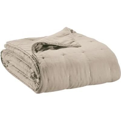 Jeté de lit coton stonewashed Vivaraise Zeff Beige - Publicité Jeté de lit coton stonewashed Vivaraise Zeff Beige - Publicité