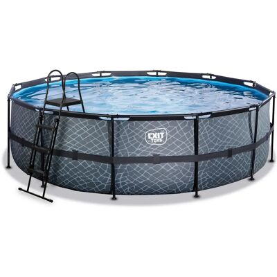 Piscine avec pompe filtrante à sable enfant Exit Toys Stone 488 x 122 cm Gris - Publicité Piscine avec pompe filtrante à sable enfant Exit Toys Stone 488 x 122 cm Gris - Publicité