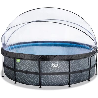 Piscine avec pompe filtrante à sable et dôme et pompe à chaleur enfant Exit Toys Stone 488 x 122 cm Gris - Publicité Piscine avec pompe filtrante à sable et dôme et pompe à chaleur enfant Exit Toys Stone 488 x 122 cm Gris - Publicité