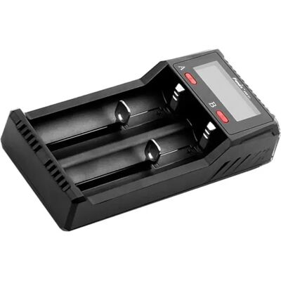 Chargeur USB double Fenix Accus 10440/14500/16340/18650/21700/26650 Noir - Publicité Chargeur USB double Fenix Accus 10440/14500/16340/18650/21700/26650 Noir - Publicité