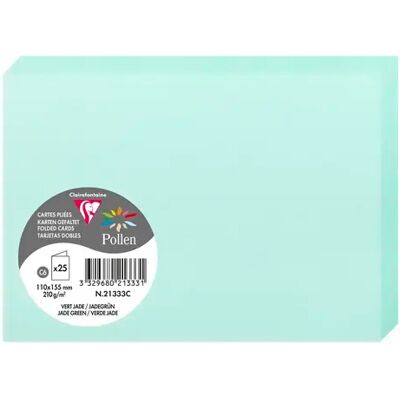 Clairefontaine Pollen - 25 cartes - Vert Jade - Lot de 3 - Publicité Clairefontaine Pollen - 25 cartes - Vert Jade - Lot de 3 - Publicité
