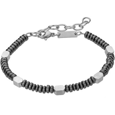 Bracelet en acier inoxydable Philipp Blanc David Argenté - Publicité Bracelet en acier inoxydable Philipp Blanc David Argenté - Publicité