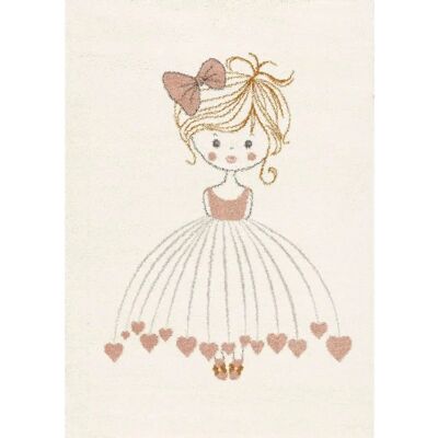 Tapis Little Girl Yellow Tipi - 120x170 cm - Rose & Crème - Publicité Tapis Little Girl Yellow Tipi - 120x170 cm - Rose & Crème - Publicité